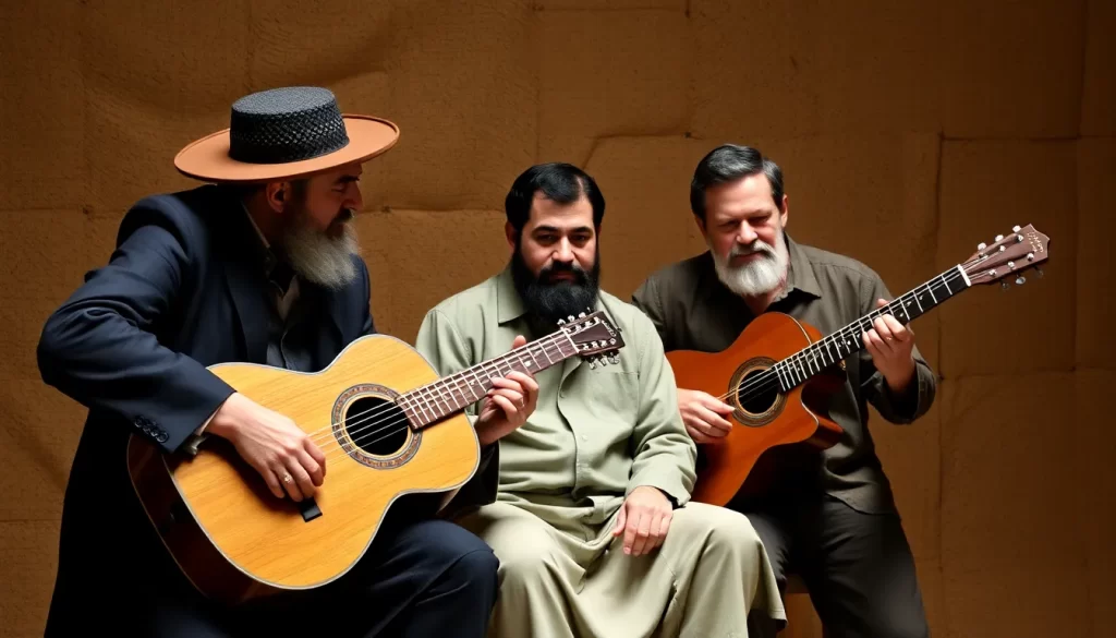 guitarra de los hermanos lara con paco y santiago lara